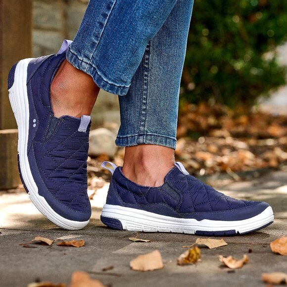 NWT Ryka Women's Ava Slip On Quilted Walking Shoes Blue Size 8 W $100 RY1233 - Picture 1 of 5